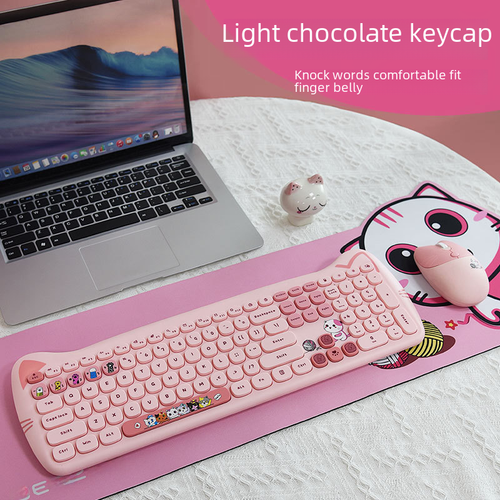 Wireless Keyboard and Mouse Set for Girls (Punk Style)